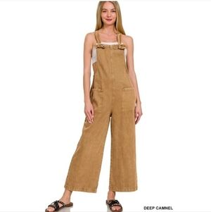 Zenana Denim Adjustable Knot Tie Strap Overalls